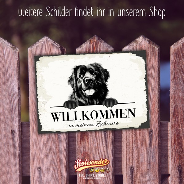 Hundeschild Willkommen Zuhause Neufundländer NeufiSchild Achtung Spruch