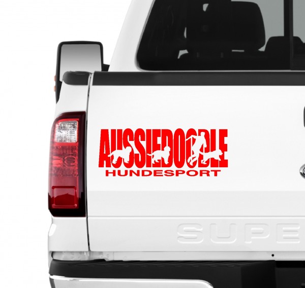 Aussiedoodle Hundesport Autoaufkleber Hund Folie Aufkleber Aussie Pudel Mix