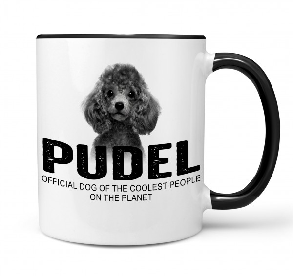 Pudel Pudle Poodle Caniche Barbone Großpudel Zwergpudel Dog Tasse Kaffeetasse Kaffeebecher happy Design by Siviwonder