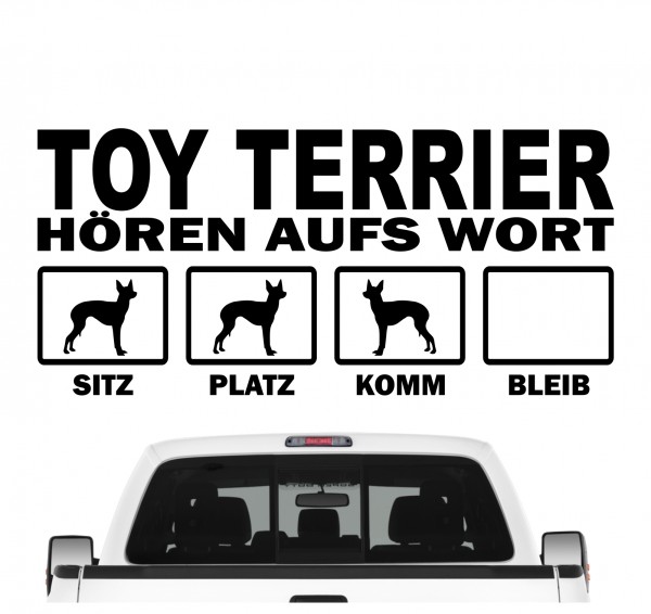 Toy Terrier Manchester English Hört aufs Wort Hunde Aufkleber Sticker Autoaufkleber Wandtattoo Tattoo