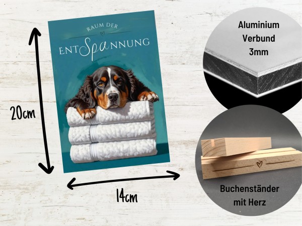Hundeschild Deko Badezimmer Wellness Berner Sennenhund Schild Spruch