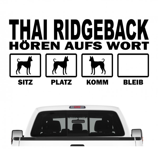 Thai Ridgeback Ridge Thailand Hört aufs Wort Hunde Aufkleber Sticker Autoaufkleber Wandtattoo Tattoo