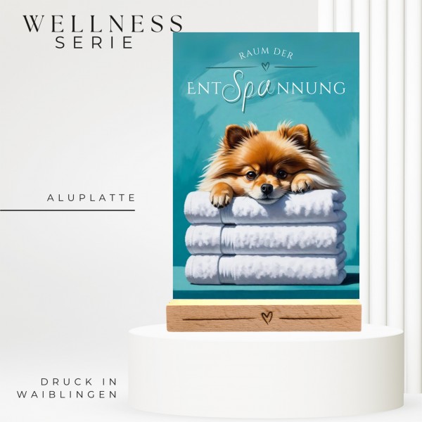 Hundeschild Deko Badezimmer Wellness Pomeranian Pom Schild Spruch