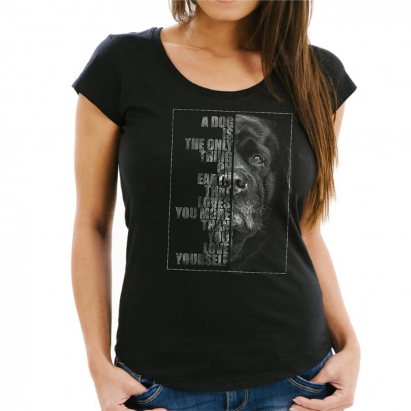 Labrador Damen T-Shirt Face Hundemotiv Retriever Labby Lab Labbie