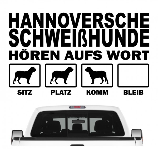 Hannoversche Schweißhund Hört aufs Wort Hunde Aufkleber Sticker Autoaufkleber Wandtattoo Tattoo