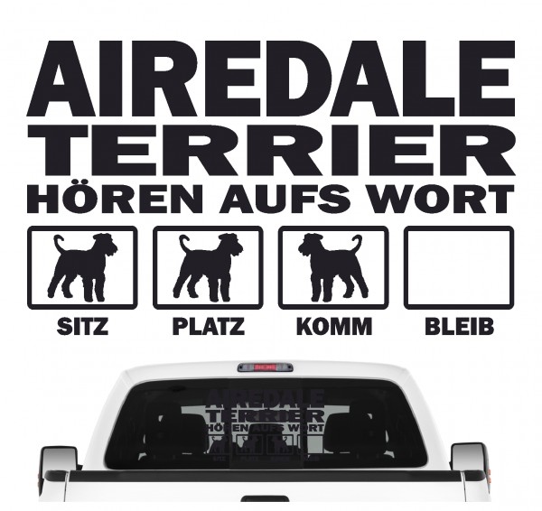 Airedale Terrier Airdale Hört aufs Wort Hunde Aufkleber Sticker Autoaufkleber