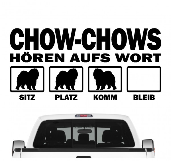 Chow-Chow Kanton -Hund Chao-Chao China Dog Hört aufs Wort Hunde Aufkleber Sticker Autoaufkleber