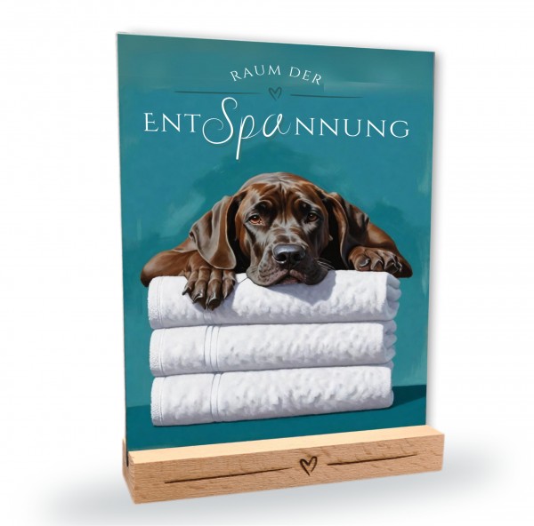Hundeschild Deko Badezimmer Wellness Dogge deutsche Schild Spruch
