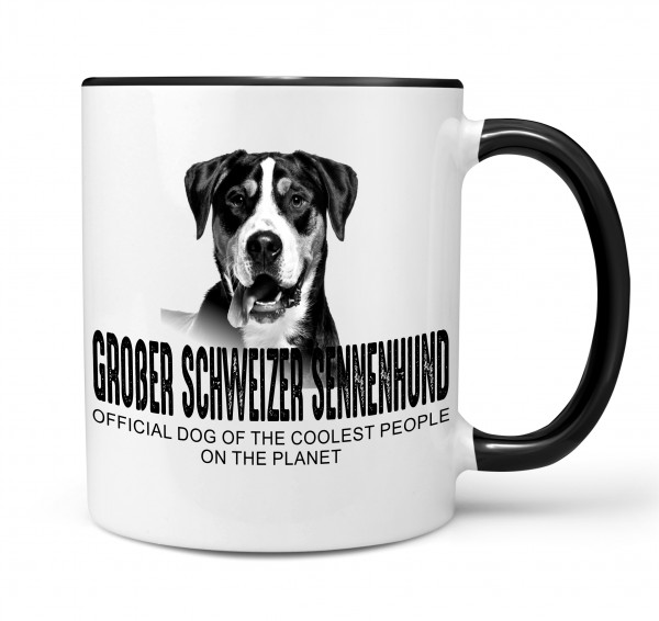 Großer Schweizer Sennenhund Sennen Dog Tasse Kaffeetasse Kaffeebecher happy Design by Siviwonder