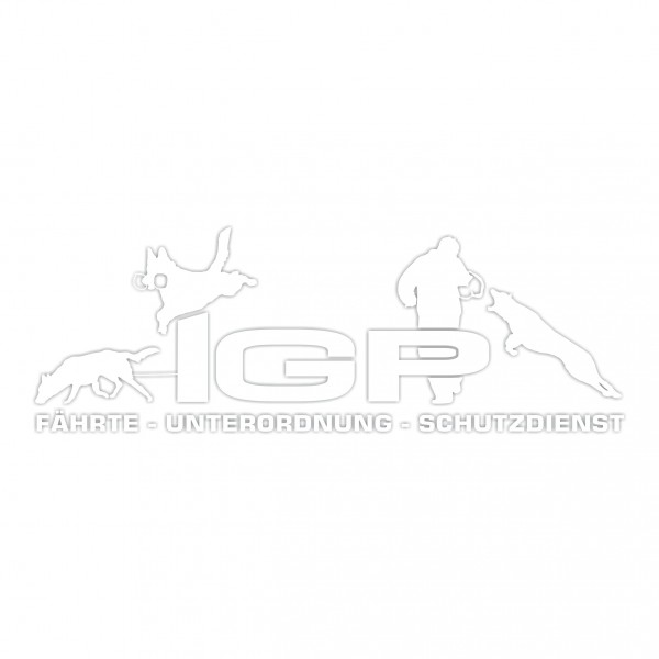 Aufkleber Hundemotiv Rasse IGP IPO Begleithund Prüfung Internationale Prüfungsordnung Gebrauchshudeprüfung Fährte Schutzdienst U