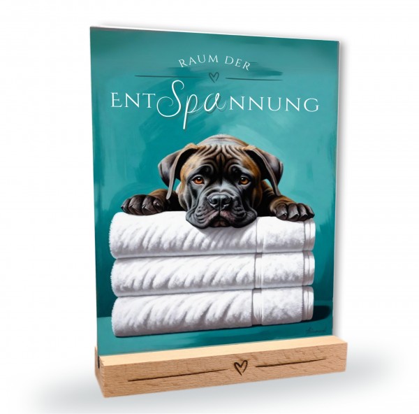 Hundeschild Deko Badezimmer Wellness Cane Corso Schild Spruch