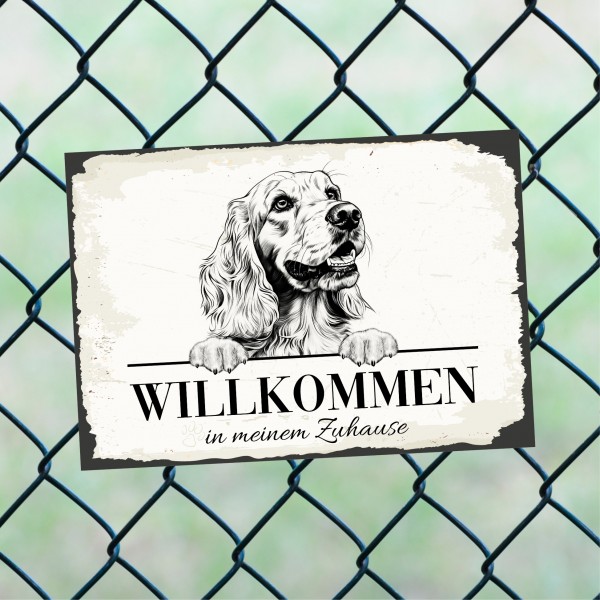 Hundeschild Willkommen Zuhause Cocker Spaniel Schild Achtung