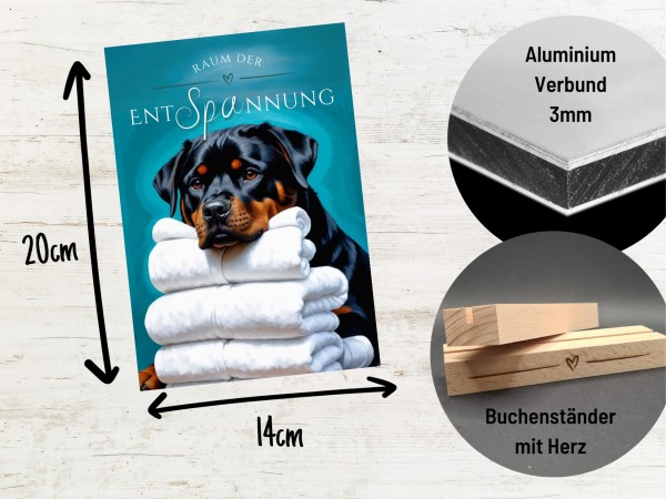 Hundeschild Deko Badezimmer Wellness Rottweiler Rottie Schild Spruch
