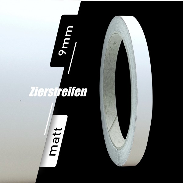 Zierstreifen Matt weiß white 9mm in in 10 m Länge für Auto Boot Klebeband Dekorstreifen Tuningstreifen Autofolie Siviwonder