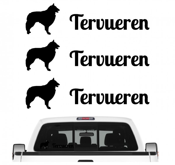 Tervueren Belgischer Schäferhund Belgian Tervueren Dog 3er Set AUTOAUFKLEBER Aufkleber Hunde Hundemotiv by SIVIWONDER
