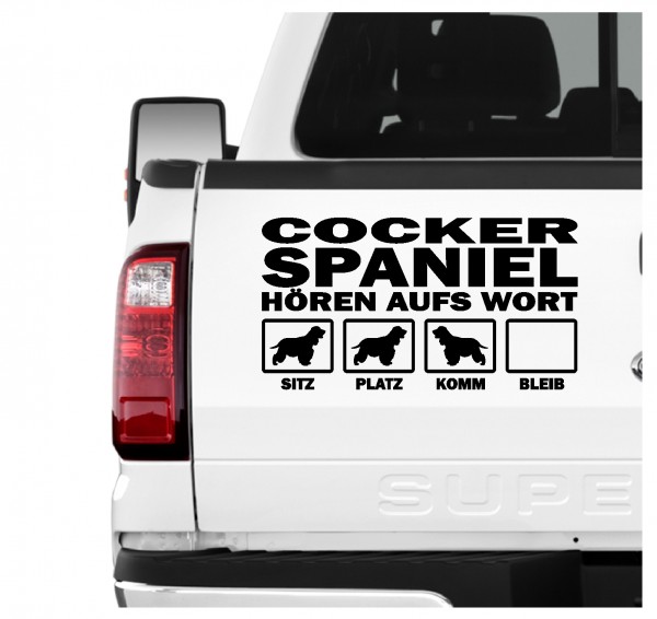Cocker Spaniel Cockie Spanier English Dog Hört aufs Wort Hunde Aufkleber Sticker Autoaufkleber