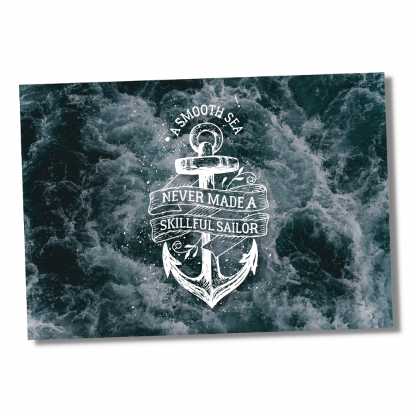 SkillfulSailor Anchor Nautic Schild Spruch Türschild Warnschild Metallschild Ocean Sea