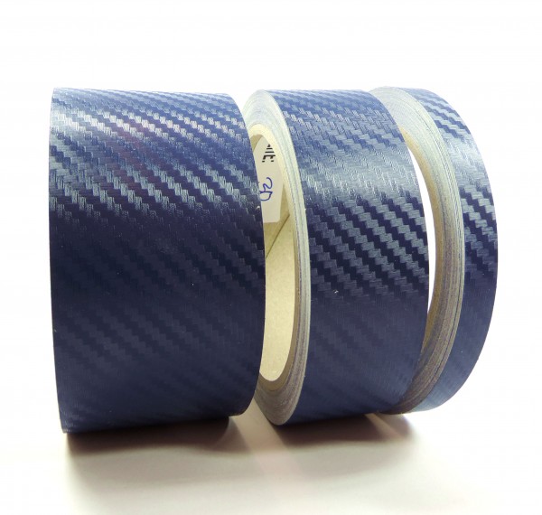 Zierstreifen marine blau navy glanz carbon in in 10 m Länge für Auto Boot Klebeband Dekorstreifen Tuningstreifen Autofolie Siviwonder