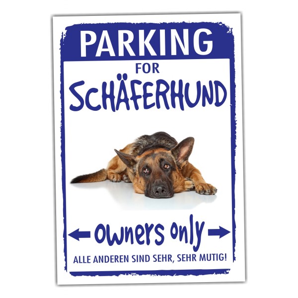 Deutscher Schäferhund Parking Schild Achtung Spruch Warnschild Türschild Fun