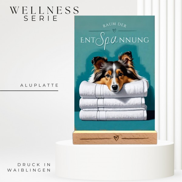 Hundeschild Deko Badezimmer Wellness Sheltie Shetland Sheepdog Schild Spruch