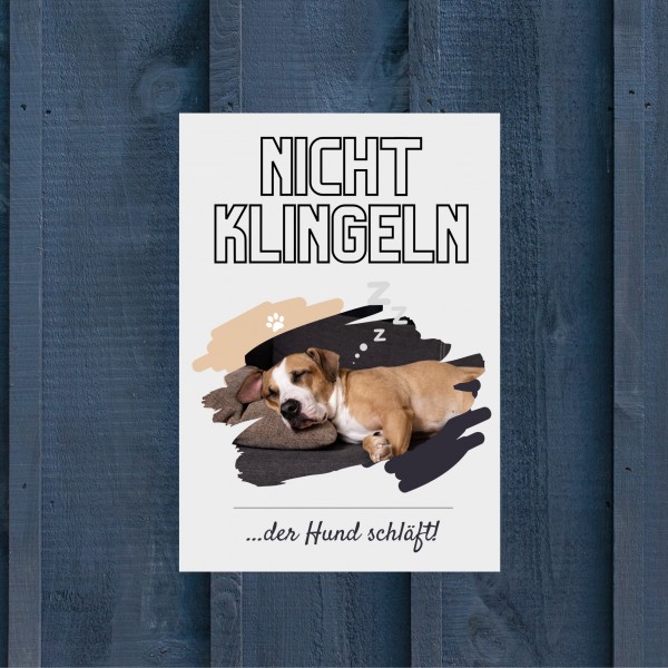 Hund nicht klingeln schlafen Schild Dog Hund Magazin Spruch Türschild Hundeschild Wall Art Gefährte