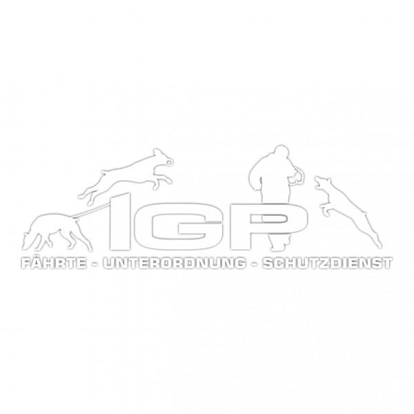 Aufkleber Hundemotiv Rasse IGP IPO Begleithund Prüfung Internationale Prüfungsordnung Gebrauchshudeprüfung Fährte Schutzdienst U