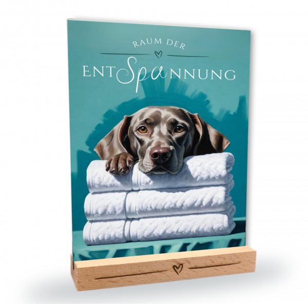 Hundeschild Deko Badezimmer Wellness Weimaraner Weim Schild Spruch