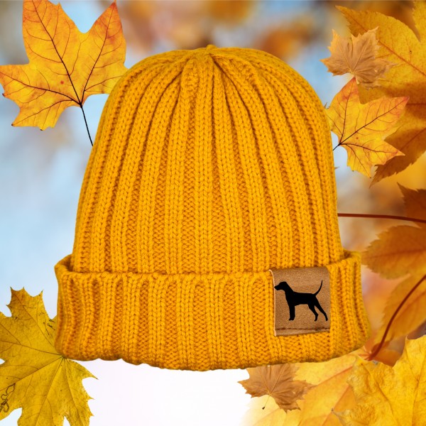 Strickmütze "Deutscher Pinscher" Beanie Mütze Urban Witzig Spruch Warm Winter Herbst Farben