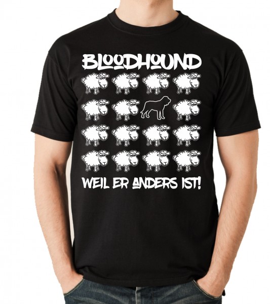 BLOODHOUND UNISEX T-SHIRT BLACK SHEEP by SIVIWONDER