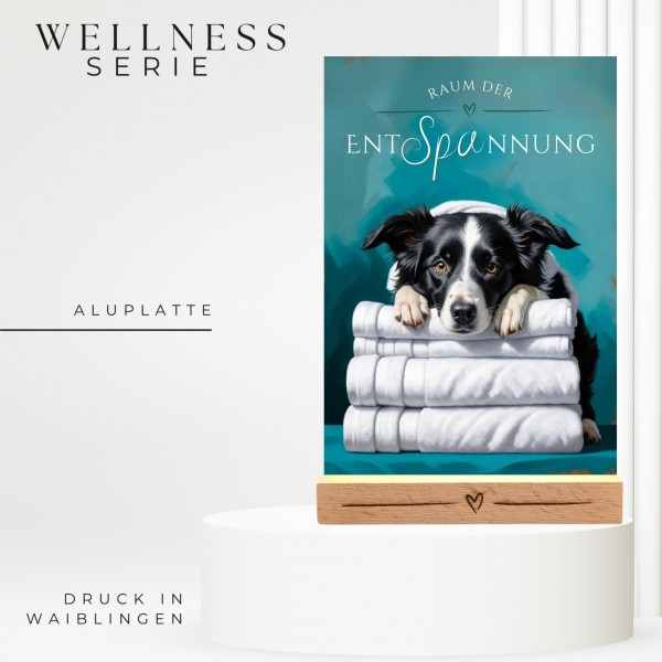 Hundeschild Deko Badezimmer Wellness Border Collie Schild
