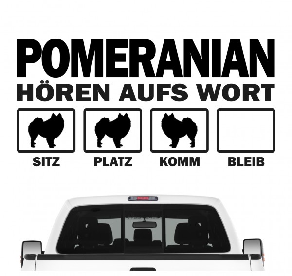 Pomeranian Spitz Hört aufs Wort Hunde Aufkleber Sticker Autoaufkleber Wandtattoo Tattoo