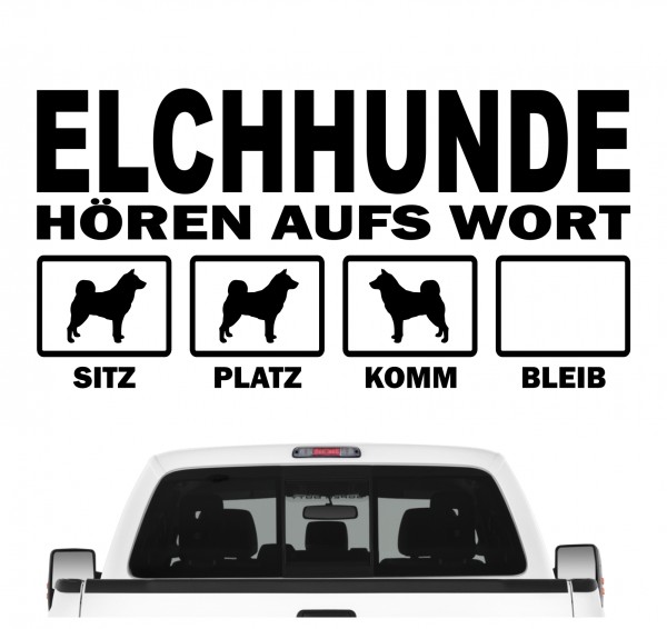 Elchhund Elch Jagdhund Norwegischer Schwedischer Elkhound KJämthund Wolfd Hört aufs Wort Hunde Aufkleber Sticker Autoaufkleber Wandtattoo Tattoo