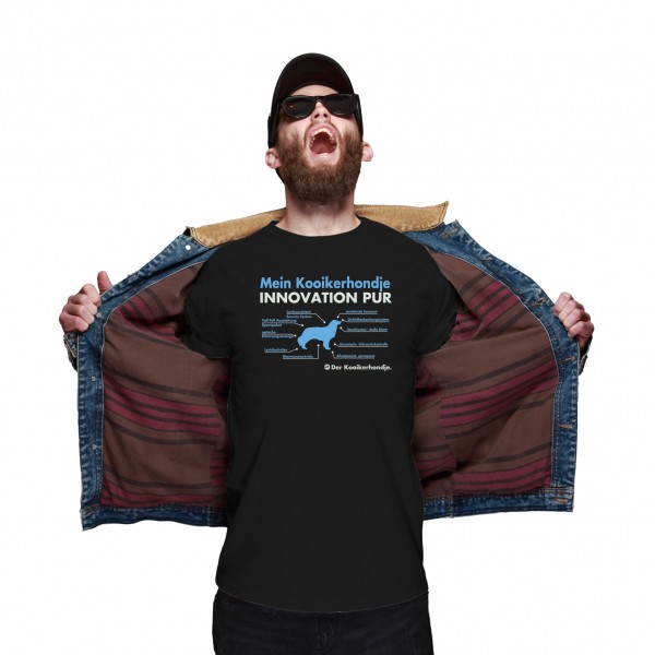 Kooikerhondje Unisex T-Shirt Innovation Hundemotiv Nederlandse Vogelhund Schwarz