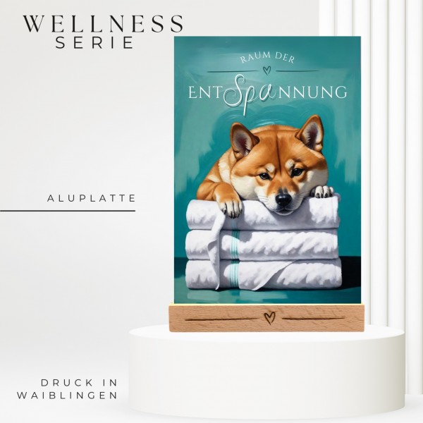 Hundeschild Deko Badezimmer Wellness Shiba Inu Schild Spruch