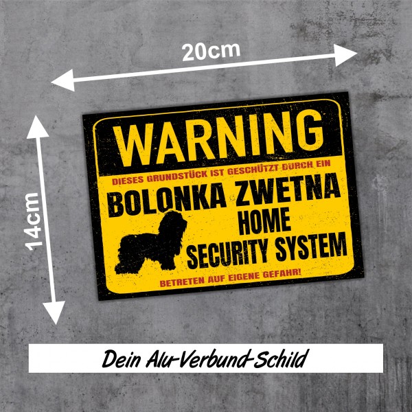 Bolonka Zwetna Dog Schild Warning Security System Türschild Hundeschild Warnschild