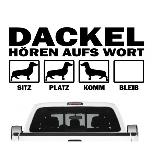 Dackel Teckel Dachshund Wiener Dog Hört aufs Wort Hunde Aufkleber Sticker Autoaufkleber