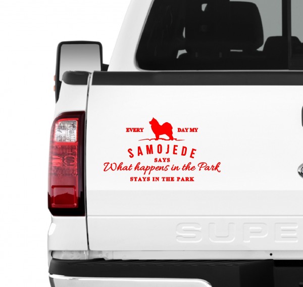 Samojede Vintage Hundeaufkleber Hundemotiv Auto Folie Samojedenhund Spitz
