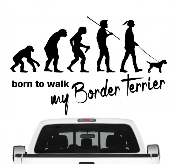 Border Terrier Evolution Born to Walk Hunde Aufkleber Sticker Autoaufkleber Wandtattoo TattooBorder Terrier Evolution Born to Walk Hunde Aufkleber Sticker Autoaufkleber Wandtattoo Tattoo