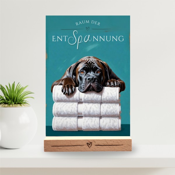 Hundeschild Deko Badezimmer Wellness Cane Corso Schild Spruch