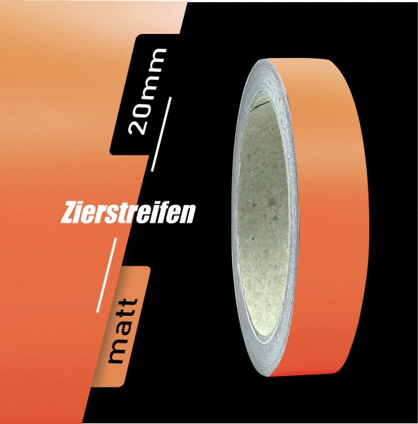 Zierstreifen Matt pastell orange hell 20mm in in 10 m Länge für Auto Boot Klebeband Dekorstreifen Tuningstreifen Autofolie Siviwonder