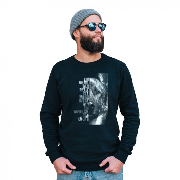 Deutscher Schäferhund Sweatshirt Pullover Face Hundemotiv German Shepherd Schäfi Diensthund K9