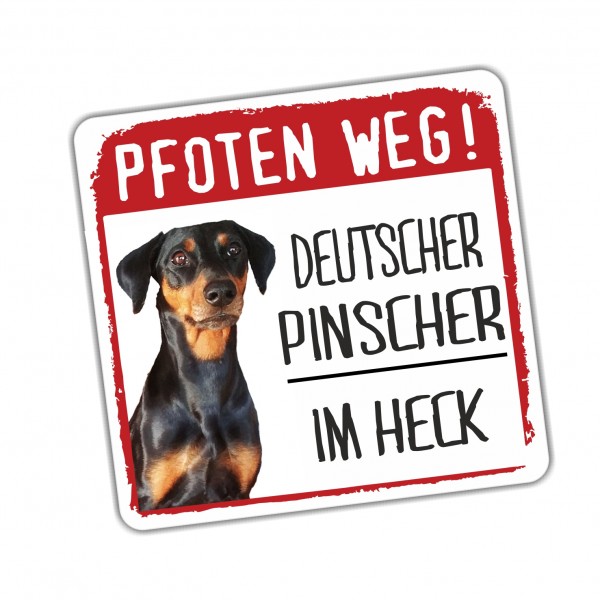 Deutscher Pinscher Aufkleber Pfoten weg