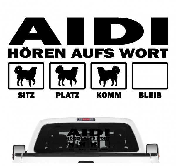 Aidi Atlas-Berghund Atlas-Schäferhund Marokko Hört aufs Wort Hunde Aufkleber Sticker Autoaufkleber
