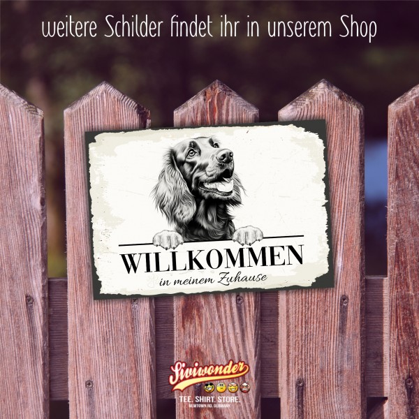 Hundeschild Willkommen Zuhause Irish Setter Schild Achtung
