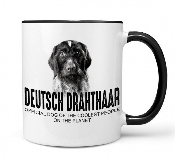 Deutsch Drahthaar DD Deutscher Drahthaar Deutscher Drahthaariger Vorstehhund Drahthaar German Wirehaired Pointer Jagdhund Jäger Dog cool Leute lustig Dog Tasse Kaffeetasse Kaffeebecher happy Design by Siviwonder