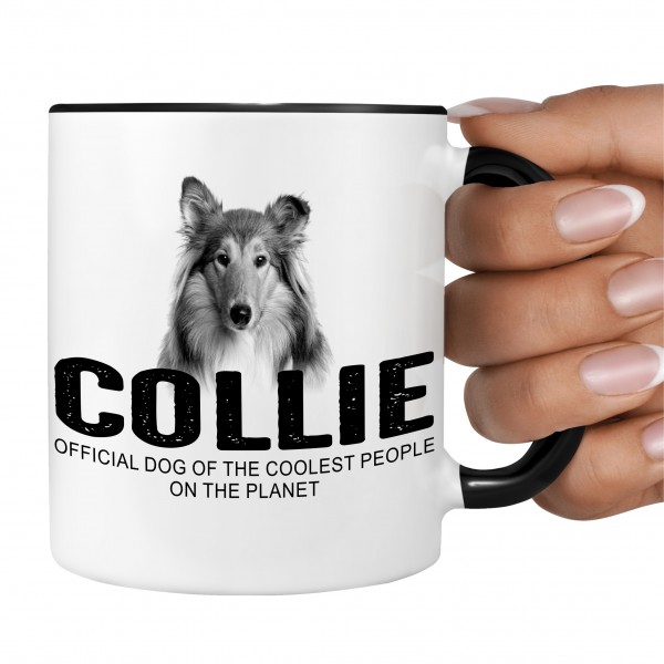 Collie Langhaarcollie Langhaar Lassie Schottischer Schäferhund Dog cool Leute lustig Dog Tasse Kaffeetasse Kaffeebecher happy Design by Siviwonder