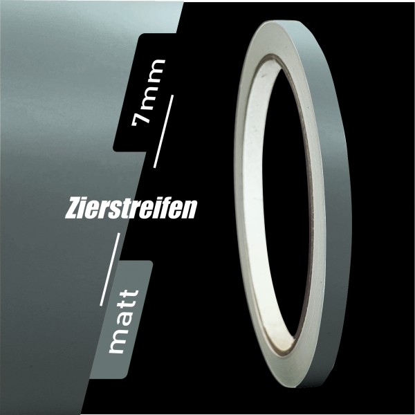 Zierstreifen Matt grau - dunkelgrau grey 7mm in in 10 m Länge für Auto Boot Klebeband Dekorstreifen Tuningstreifen Autofolie Siviwonder