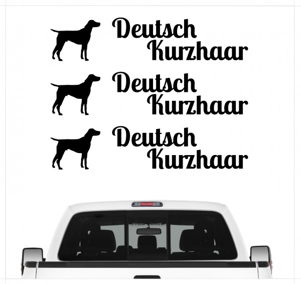 Deutsch Kurzhaar DK Deutscher kurzhaariger Vorstehhund German Shorthaired Pointer Jagdhund Jäger Dog 3er Set AUTOAUFKLEBER Aufkleber Hunde Hundemotiv by SIVIWONDER