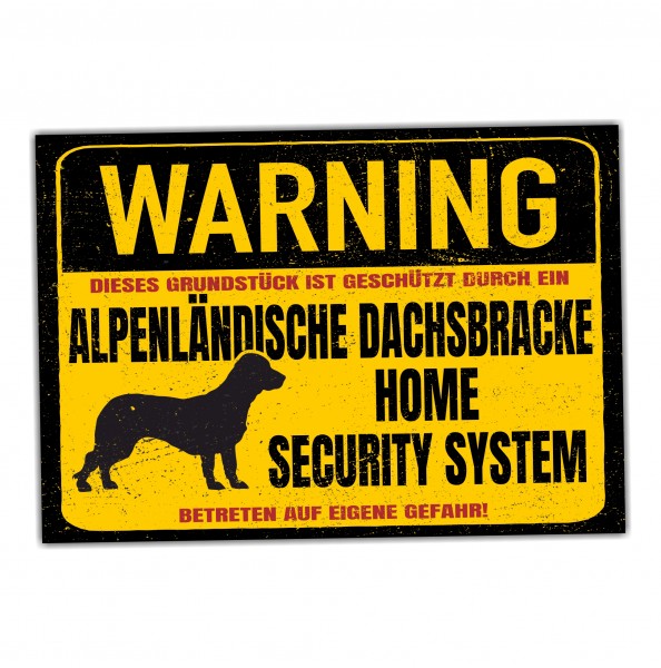 Alpenländische Dachsbracke Bracke Österreichische Dachsbracke Bracken Dog Türschild Warning Security System Warnschild