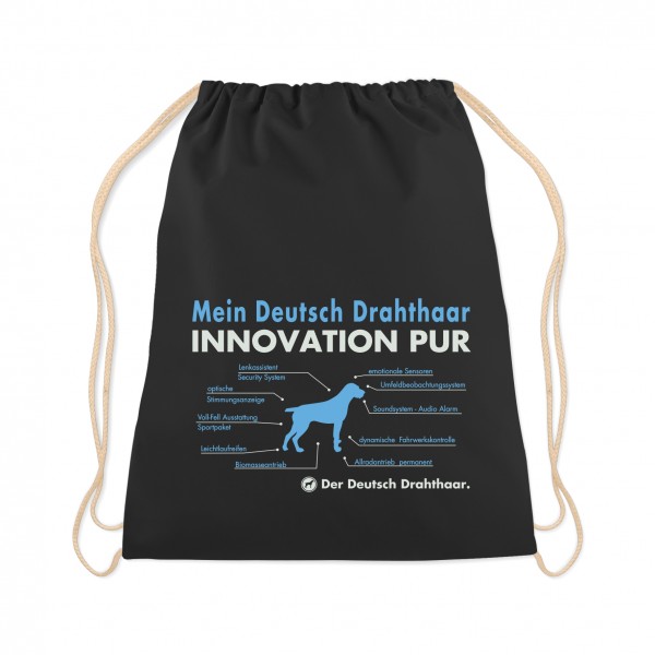 Deutsch Drahthaar Turnbeutel Innovation German Wirehaired Pointer Jagdhund Schwarz
